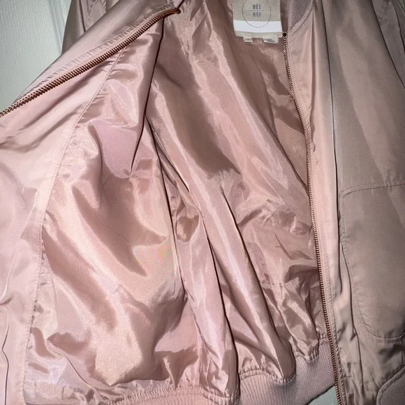 Hei Hei Anthropologie-Pink Bomber Jacket. Size XS VGUC - Picture 4 of 12